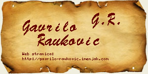 Gavrilo Rauković vizit kartica